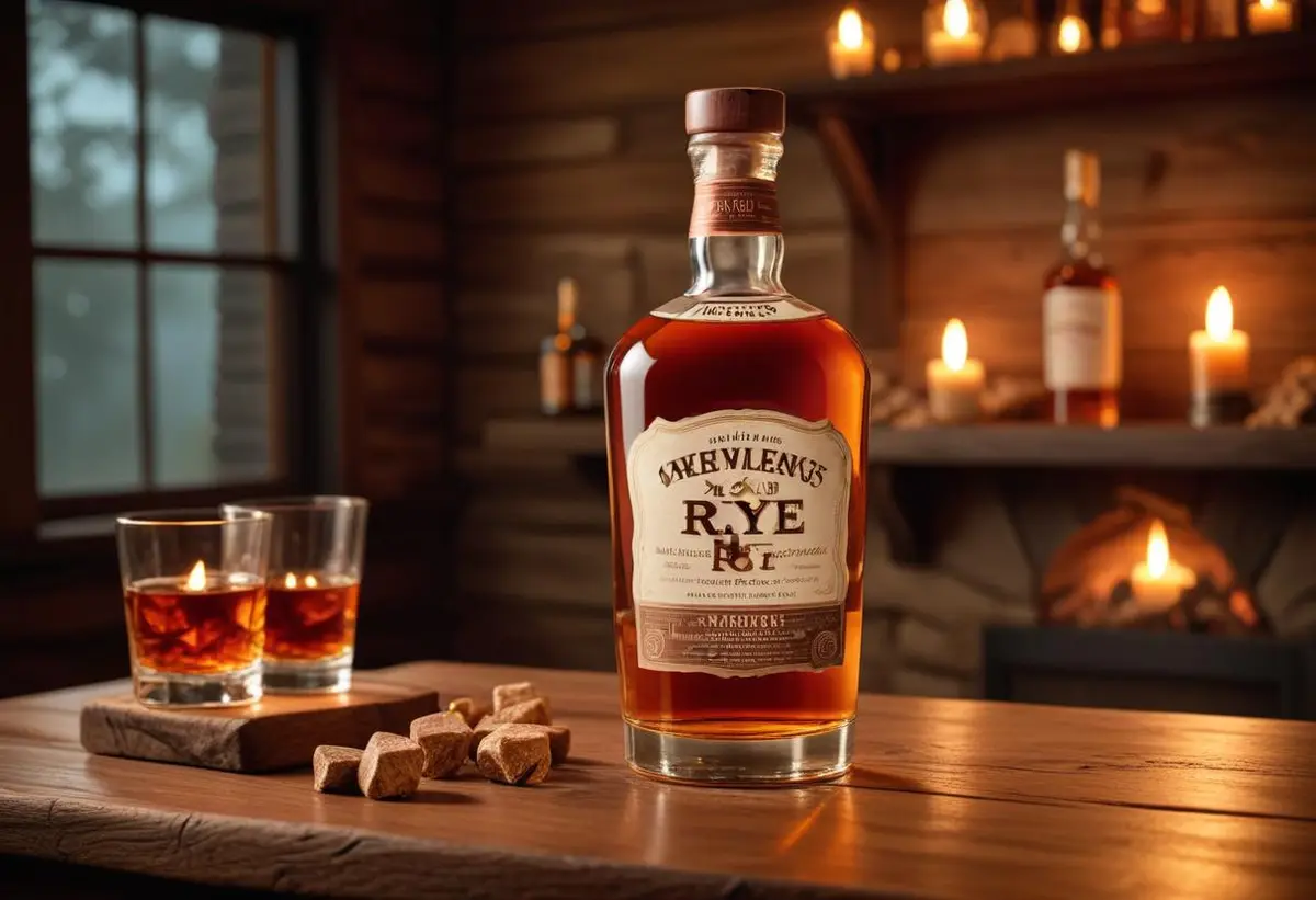 Upptäck blind seal straight rye whiskey illustration