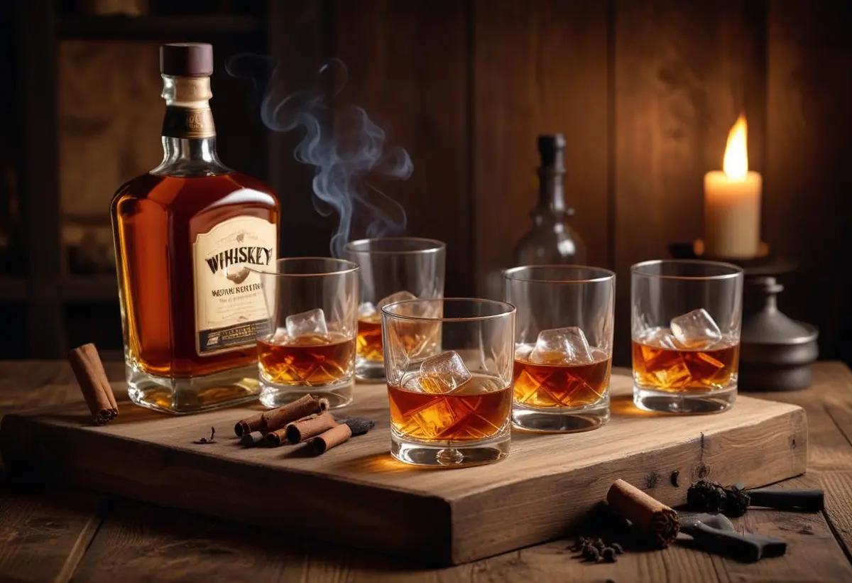 Rökig whiskey som får smaklökarna att le illustration